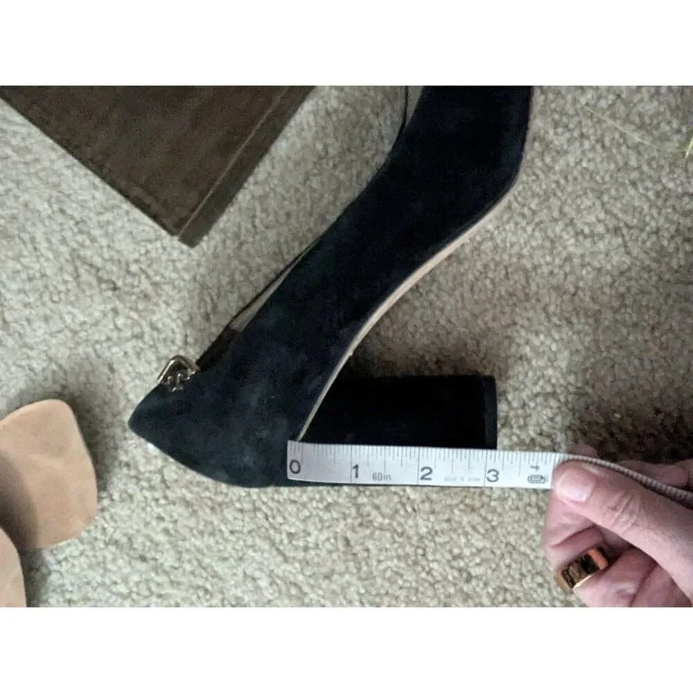 Tory Burch Women's Size 8.5 Black Suede Leather Heeled Pump Heels